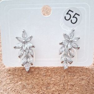 18k White Gold Plated Cubic Zirconia Earrings